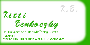 kitti benkoczky business card